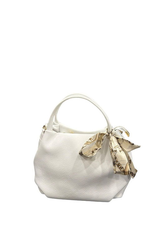 Leather Women's Tote Bag Silver