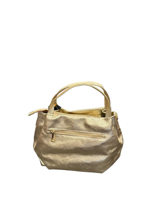 Leather Women's Tote Bag Golden