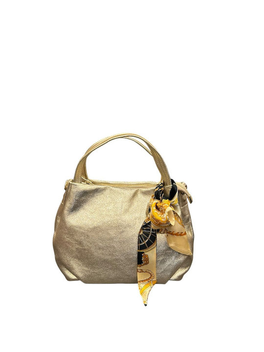 Leather Women's Tote Bag Golden