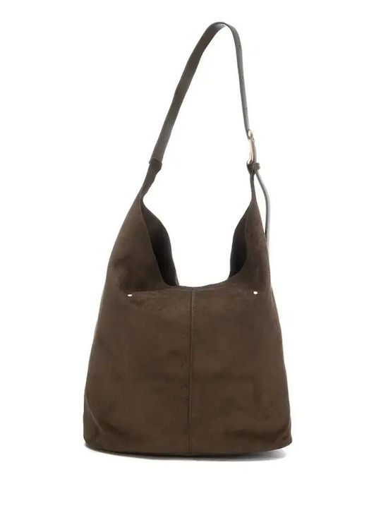 Women's Hobo Bag Suede Khaki