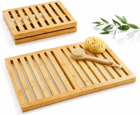 Covoraș de Baie din Lemn Relaxdays 10054643 Natural 59,5x39 cm