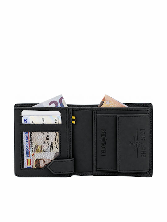 Schwarze Herrenlederbrieftasche mit RFID