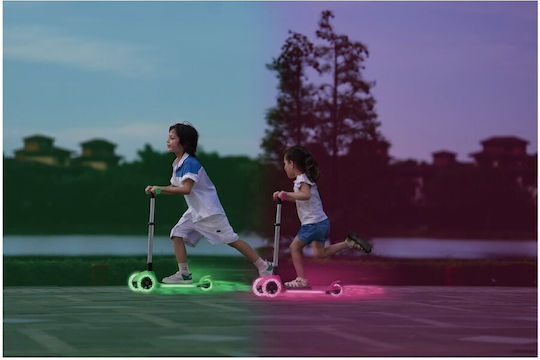 Trotinetă Pliabilă pentru Copii L5 Jelly cu Trei Roți și Iluminare LED, pentru Vârste de 3+ Ani, Portocalie
