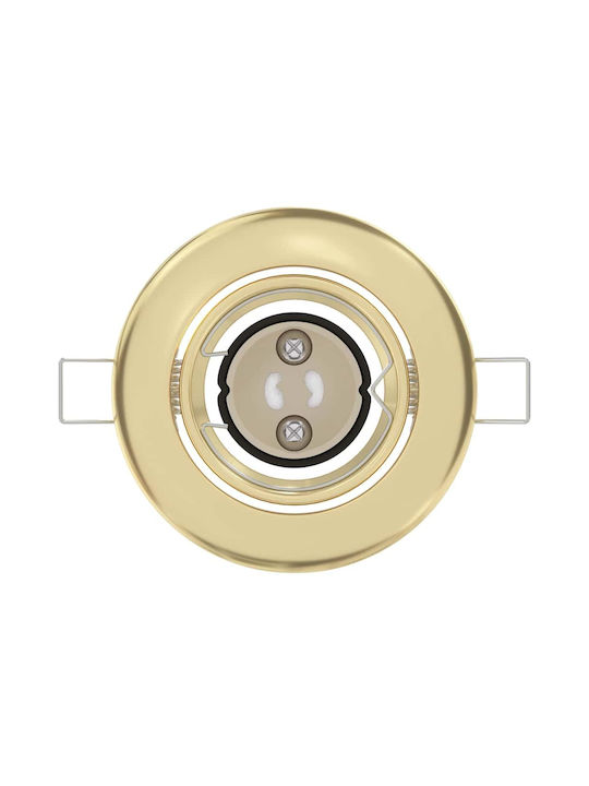 vidaXL Metal Recessed Spotlight with GU10 Socket Gold 9x9 cm 12 pcs