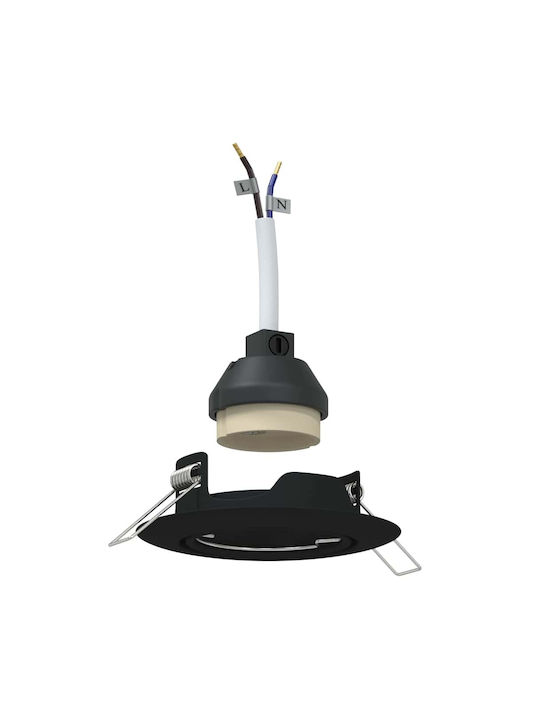 vidaXL Metal Recessed Spotlight with GU10 Bulb Holder Black 9x9 cm 12 pcs