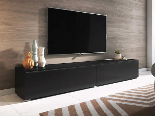 TV-Möbel Lowboard D Schwarz B180xT33xH30cm