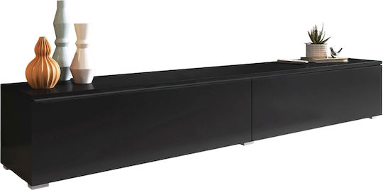 TV-Möbel Lowboard D Schwarz B180xT33xH30cm