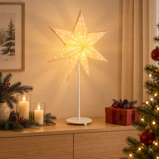 vidaXL Illuminated Christmas Star Plastic Warm White 55x15x70 cm