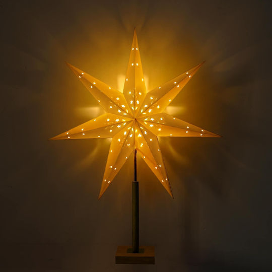 vidaXL Stea de Crăciun cu Iluminare, Plastic, Alb Cald, 35x15x55 cm