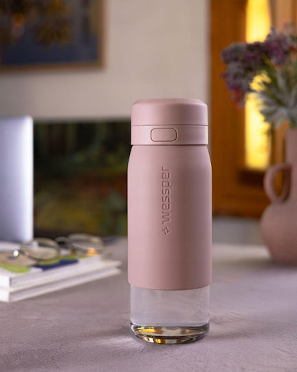 Wessper Sticlă De Apă Din Sticlă Cu Capac Șurub Roz 500ml