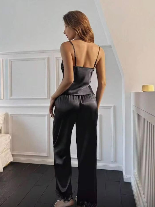 Woman's Fashion Χειμερινό Γυναικείο Σετ Πιτζάμας Black