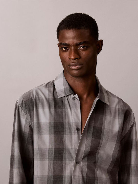 Calvin Klein Χειμερινή Καρό Ανδρική Πιτζάμα Grey Calvin Klein Χειμερινή Καρό Ανδρική Πιτζάμα Grey