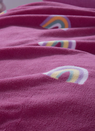 Nef-Nef Homeware Velvet Blanket Rainbow Fuchsia Fuchsia 220x160 cm