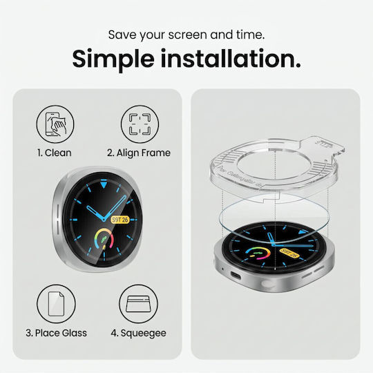 Tech-Protect Easy Set+ Samsung Galaxy Watch 8 9 40 мм Прозрачни 2 Броя