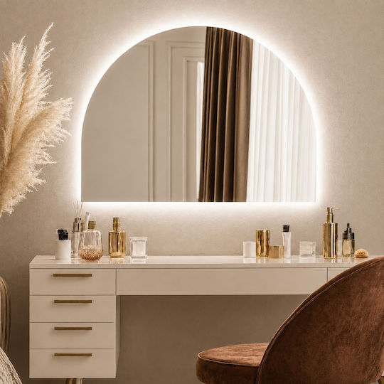 Tulup Arched Wall Mirror with LED Lighting 70x50cm