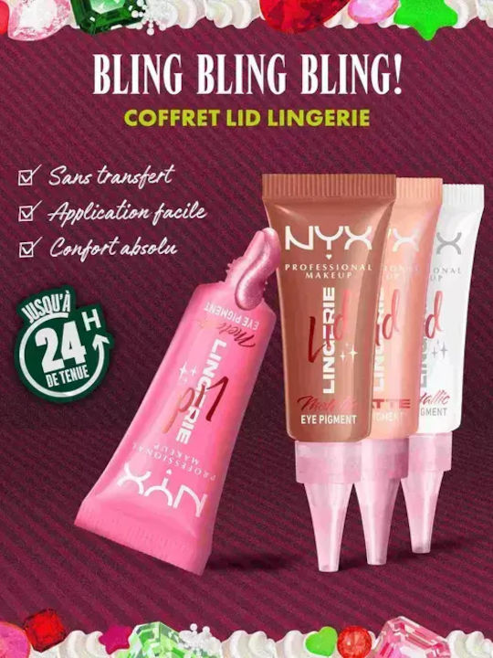 NYX Professional Makeup Bling The Halls Lid Lingerie Set de Machiaj pentru Ochi 4 Bucăți NYX Professional Makeup Bling The Halls Lid Lingerie Set de Machiaj pentru Ochi 4 Bucăți