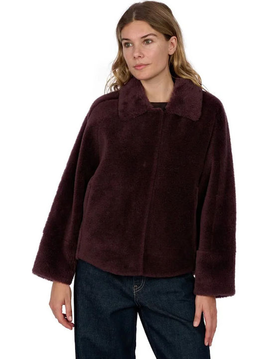 Jachetă Damă Reversibilă de Iarnă Bordo