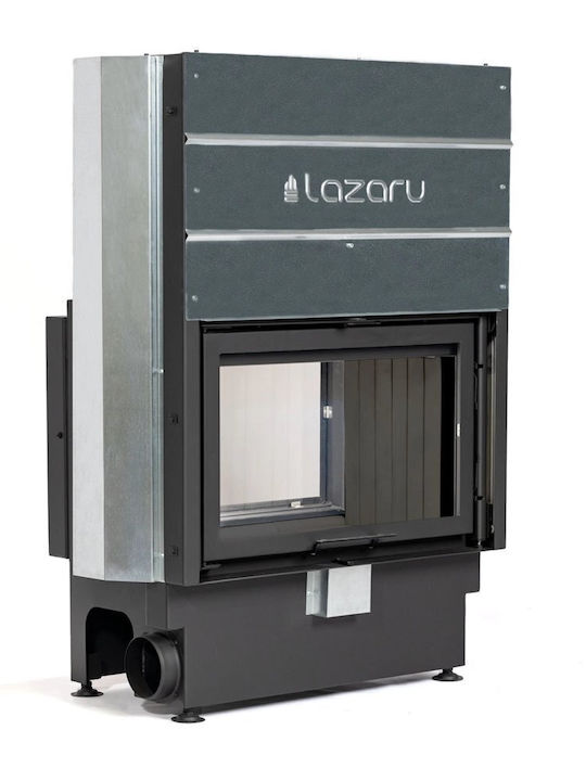 Lazaru Premium Line Holz-Kamineinsatz mit Luftheizung, Durchsicht und Schiebetüren, geschlossenes Ausdehnungsgefäß