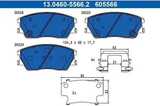 Brake Pad Set Disc Brake Ate 13.0460-5566.2