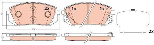 Brake Pad Set Disc Brake Trw Gdb2308