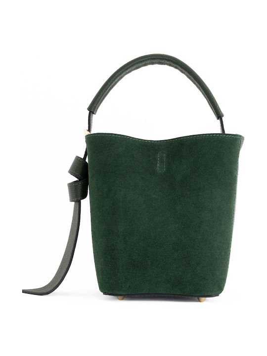 Set Ledertasche für Damen in Olivgrün