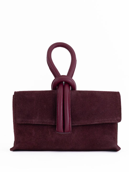 Graue Damen-Clutch aus Leder