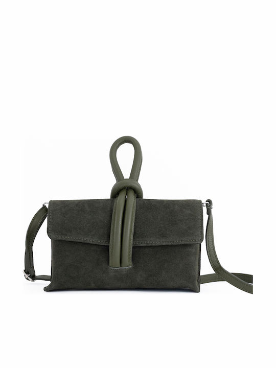 Graue Damen-Clutch aus Leder