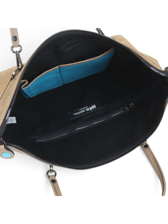 Leather Women's Tote Bag Suede Cappuccino