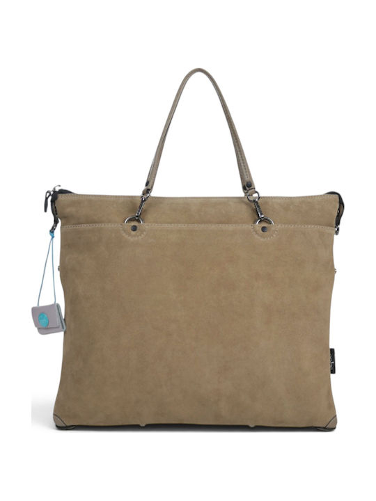 Leather Women's Tote Bag Suede Cappuccino