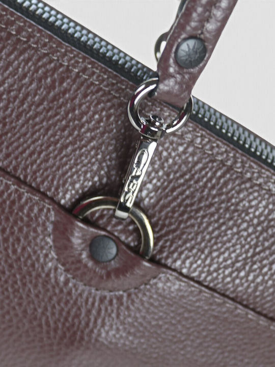 Leather Women's Tote Bag Italy Moka
