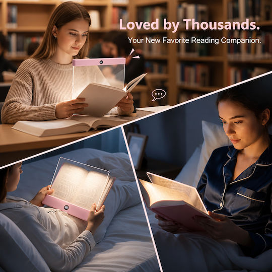 Lămpă de Citit LED cu Clește Roz