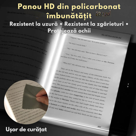 Φωτάκι Βιβλίου LED με Κλιπ Μαύρο