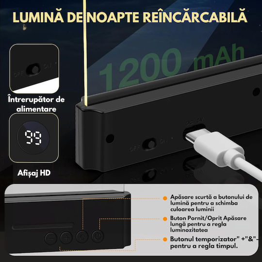 Φωτάκι Βιβλίου LED με Κλιπ Μαύρο