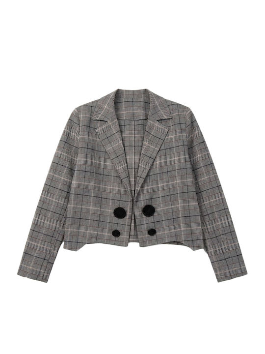 C. Manolo Kurzer Damenblazer Grau-Beige