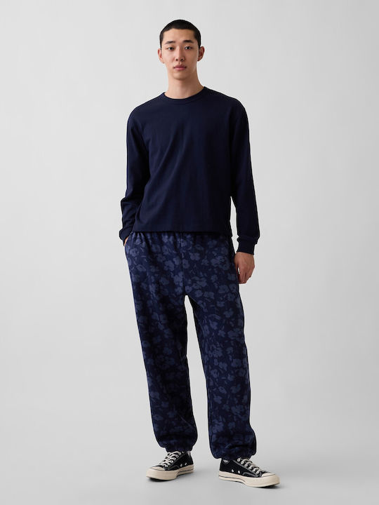 Jogginghose mit Bündchen Fleece Blue Floral