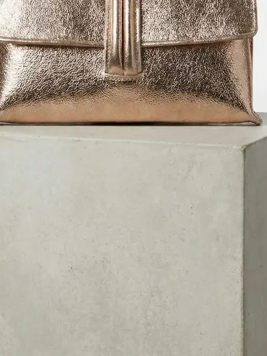 Leather Women's Clutch Pink Gold