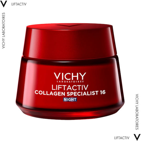 Liftactiv Collagen Specialist Κρέμα Προσώπου Νυκτός για Αντιγήρανση, Σύσφιξη & Λάμψη με Υαλουρονικό Οξύ & Βιταμίνη C 50ml