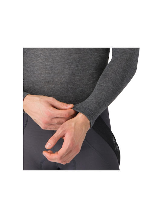 Castelli Tricou de Ciclism Gri cu Mâneci Lungi pentru Bărbați