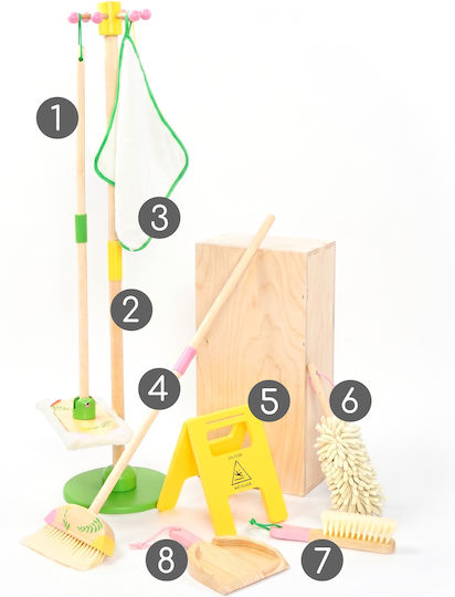 UMU Toys Reinigungs-Spielset aus Holz 8-teilig
