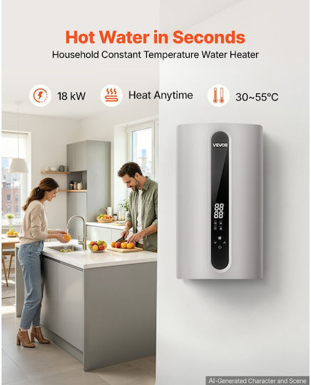 Vevor Wall-Mounted Instant Water Heater for Bathroom / Kitchen Three-Phase 18kW