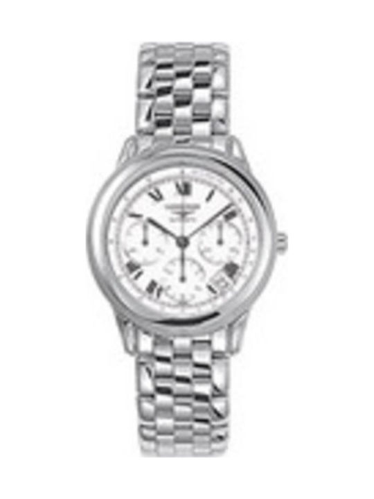 Longines Watch Chronograph Automatic with Silver Metal Bracelet L4.718.4.21.6