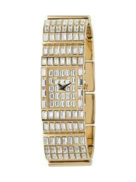 DKNY All Crystal Gold Stainless Steel Ladies