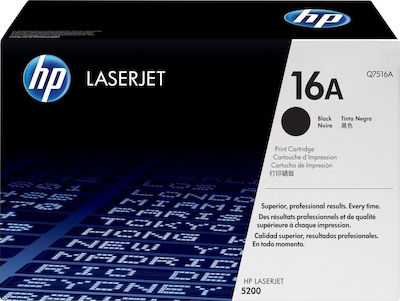 HP 16A Toner Laser Εκτυπωτή Μαύρο 12000 Σελίδων (Q7516A)