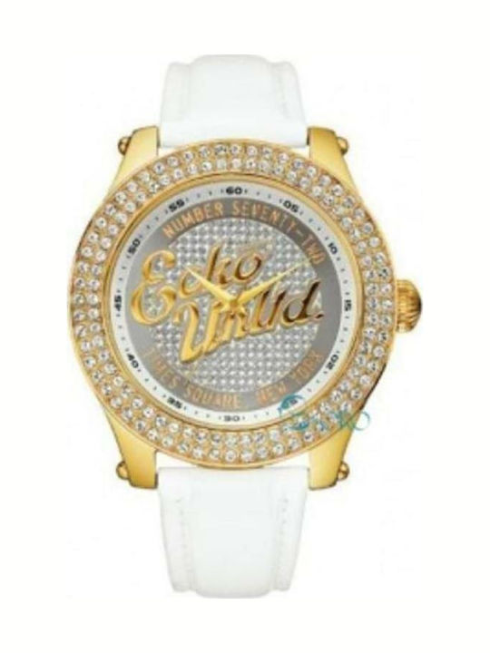 Marc Ecko Women's Watch with White Leather Strap