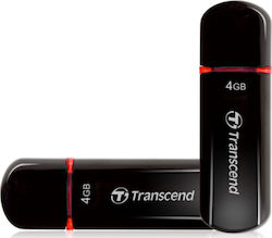 Transcend JetFlash 600 4GB USB 2.0 Stick Μαύρο