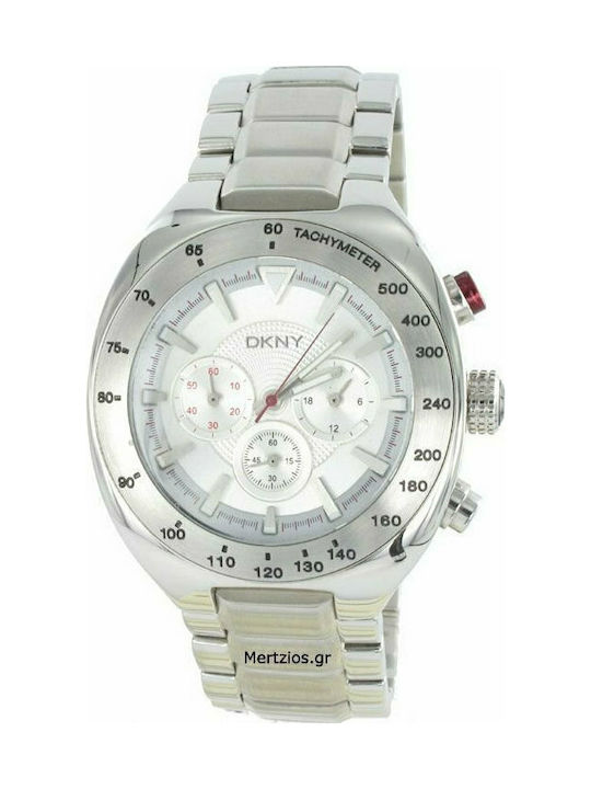 DKNY Watch Chronograph Battery with Silver Metal Bracelet