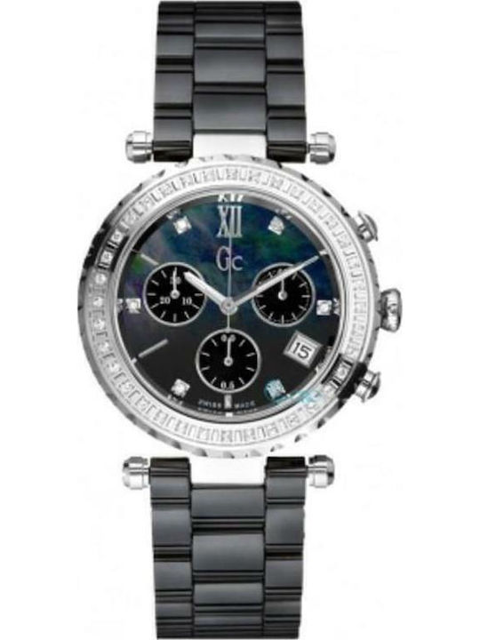 GC Watches Women's Watch Chronograph with Black Metal Bracelet