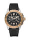 GC Watches Ανδρικό Ρολόι Χρονογράφος Μπαταρίας με Μαύρο Καουτσούκ Λουράκι