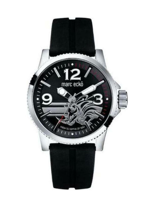 Marc Ecko Ανδρικό Ρολόι 43mm Μπαταρίας με Μαύρο Καουτσούκ Λουράκι