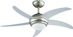 IQ Deckenventilator 112cm mit Licht und Fernbedienung Silber